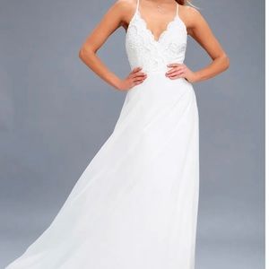 Lulus Madalyn White Lace Maxi Dress *WORN ONCE*